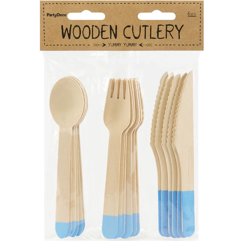 Blue Wooden Cutlery