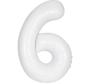 Large White Foil Number Balloons