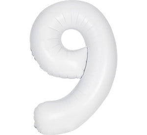 Large White Foil Number Balloons