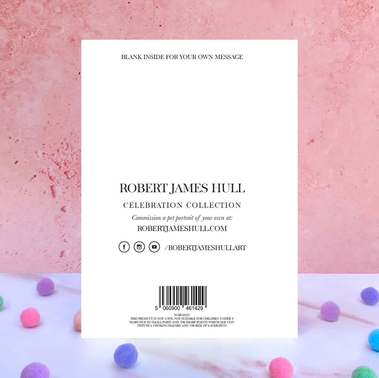 Black Labrador Pompom Birthday Card