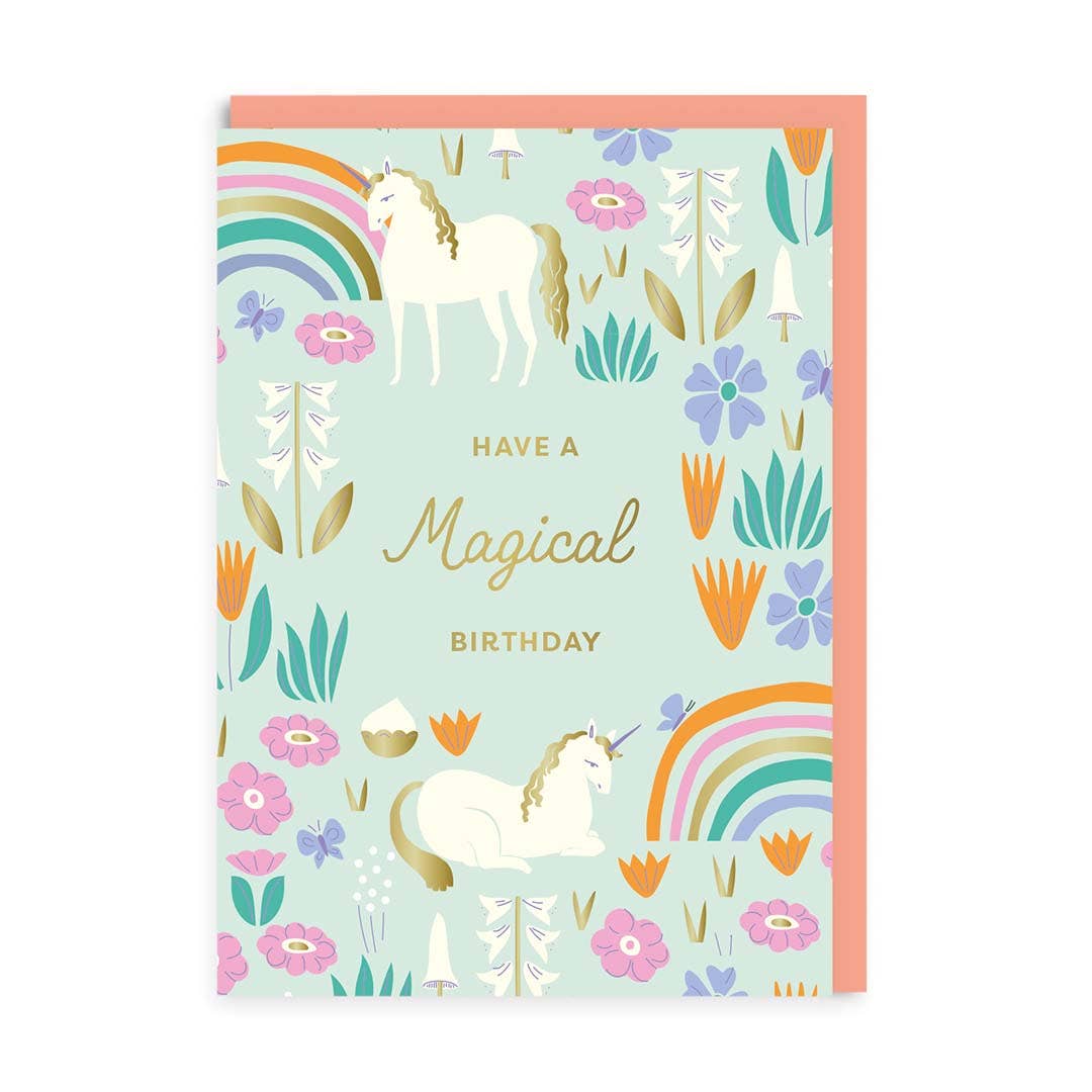 Happy Birthday Unicorn Repeat Greeting Card