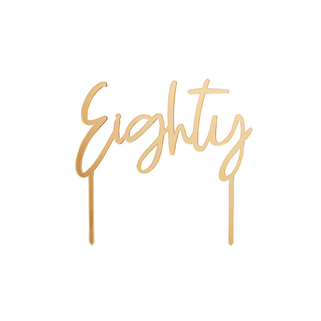 Gold 'Eighty' Acrylic Cake Topper