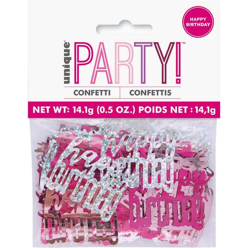 Glitz Pink Happy Birthday Table Confetti