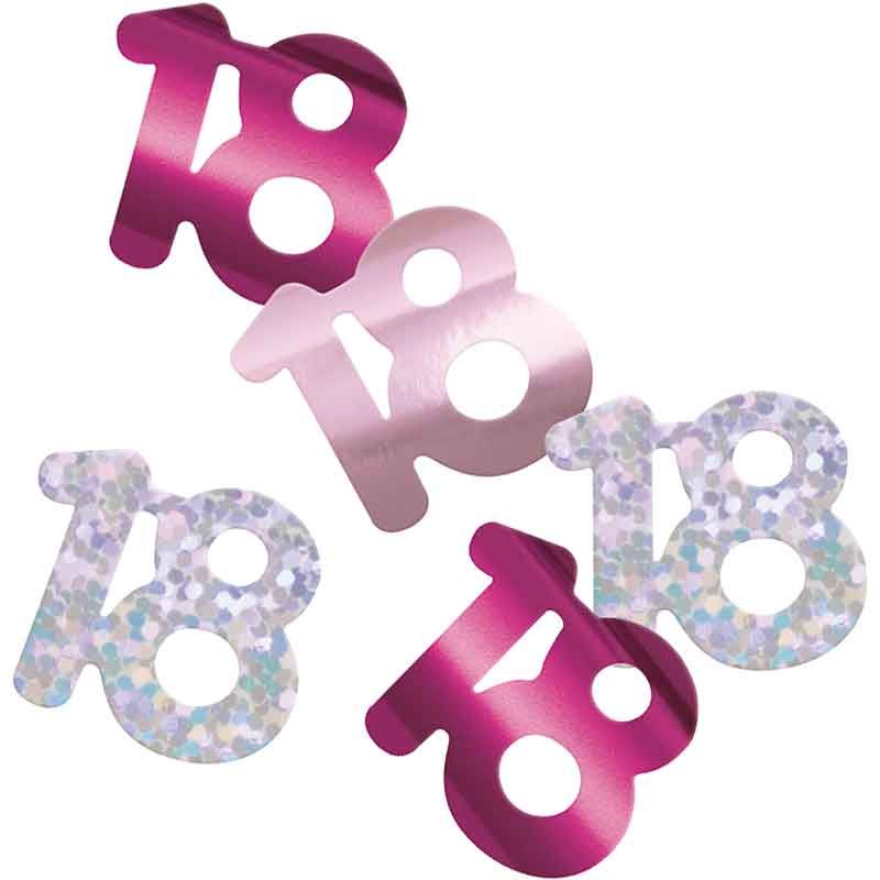 Glitz Pink 18th Happy Birthday Table Confetti