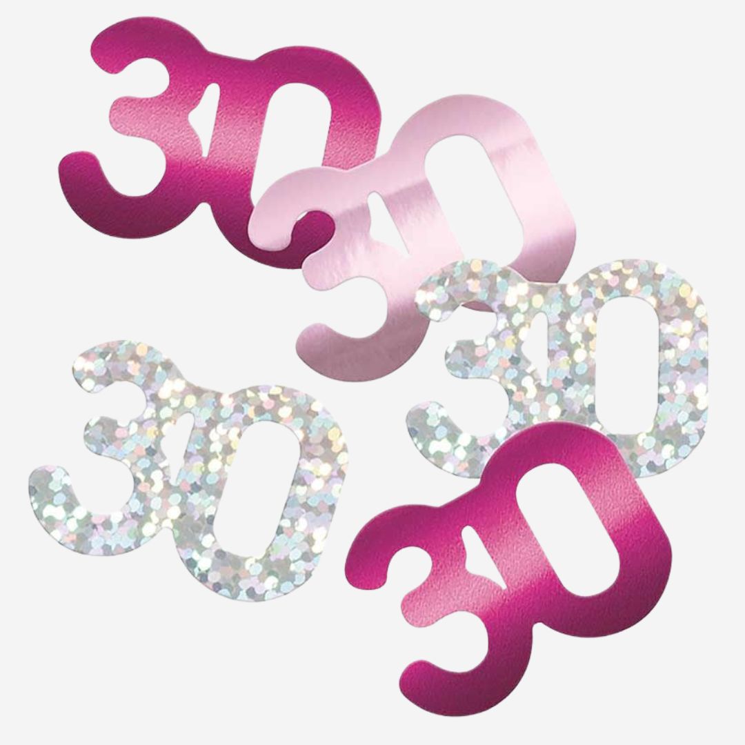 Glitz Pink 30th Happy Birthday Table Confetti