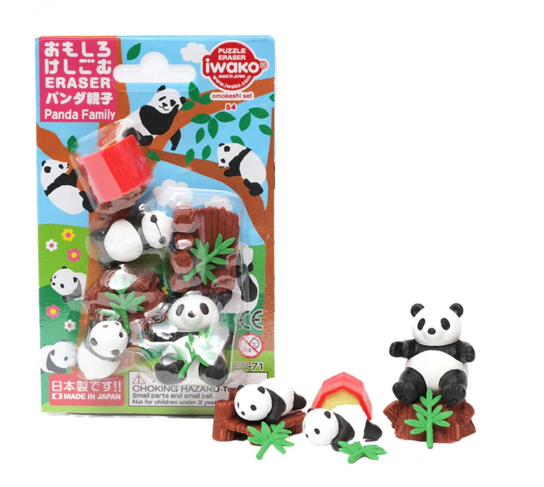 Iwako Panda Family Puzzle Erasers