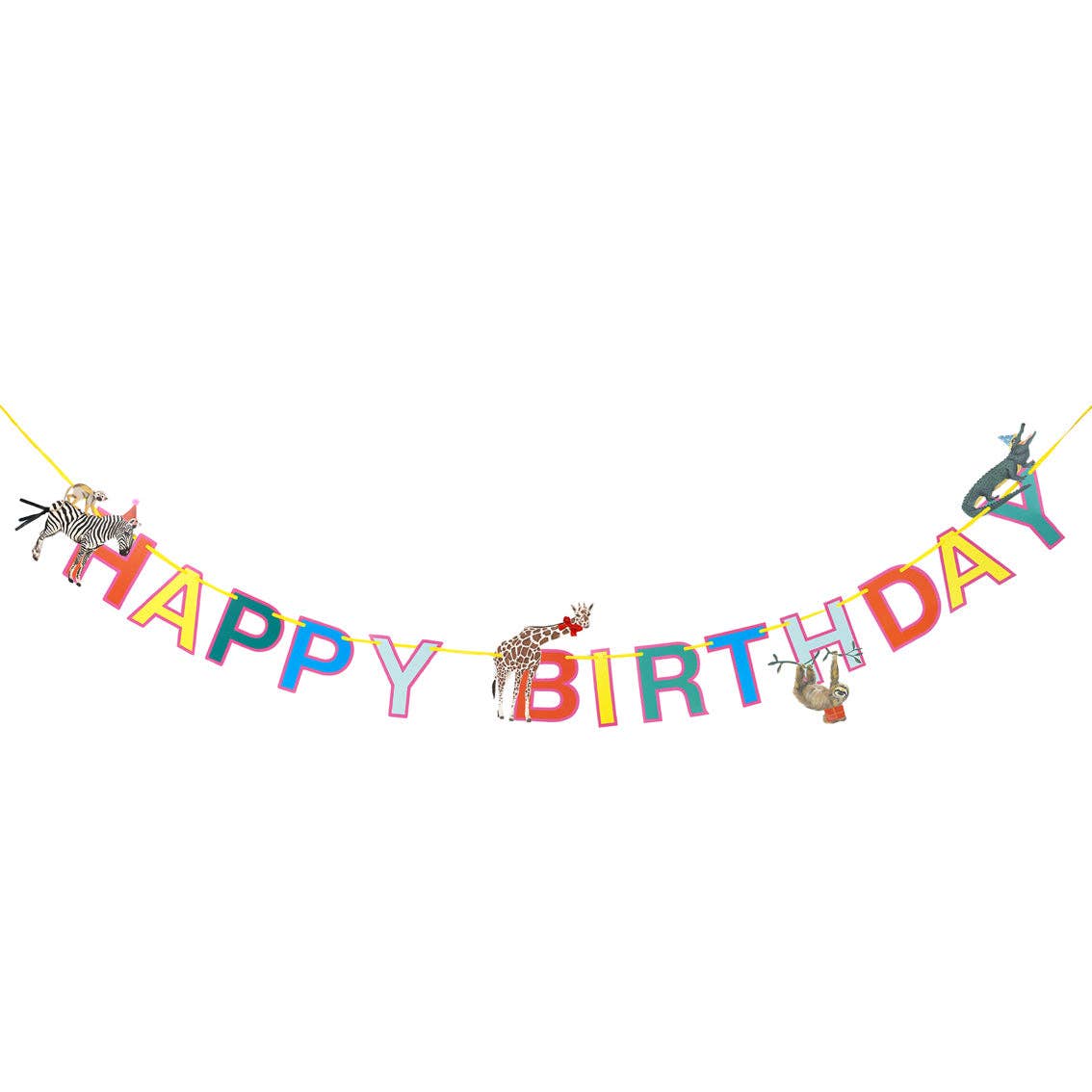 Party Safari Monkey & Zebra Happy Birthday Paper Garland