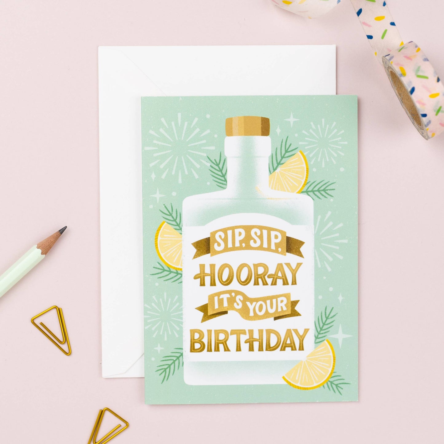 Sip Sip Hooray Birthday Card
