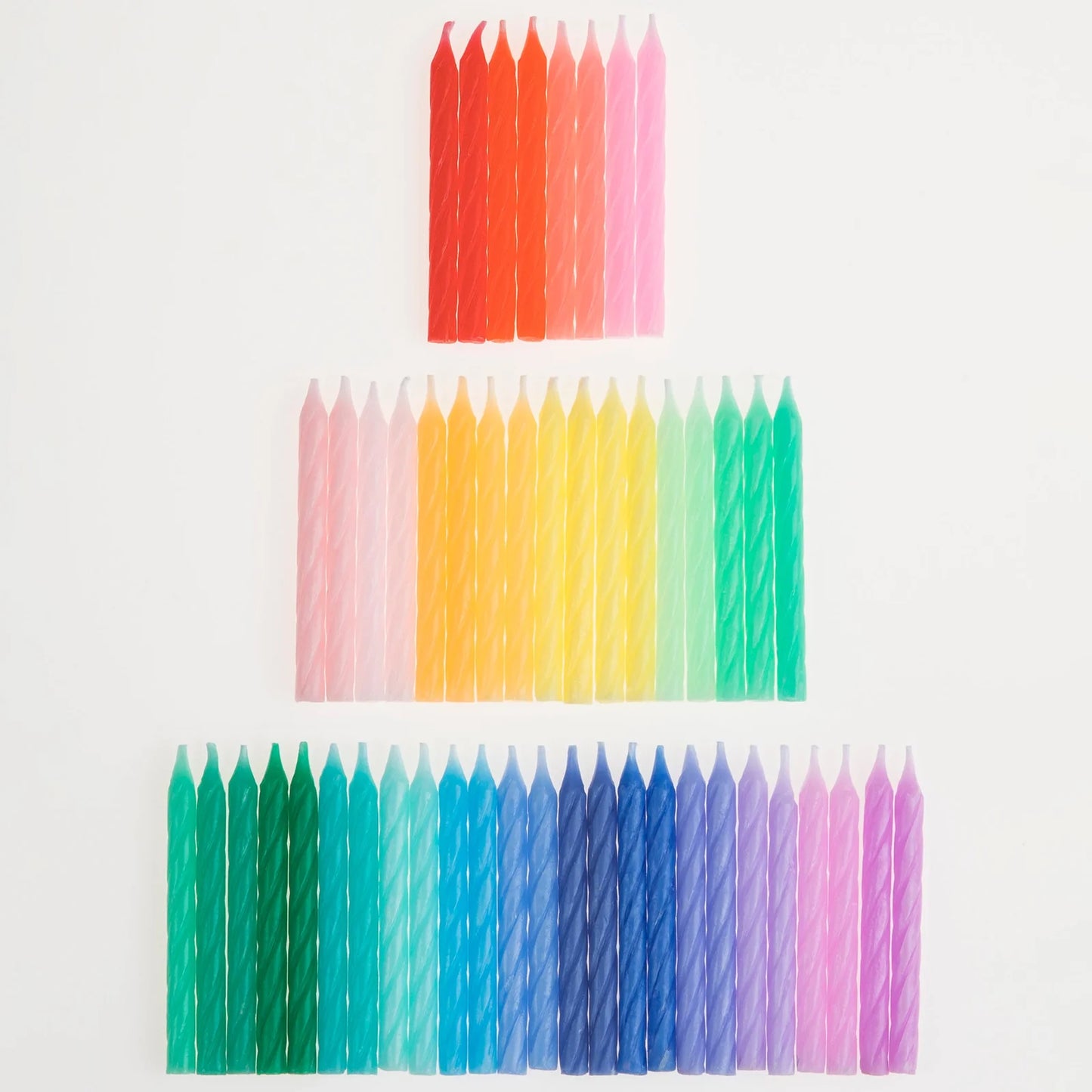 Rainbow Twisted Mini Candles (x50) - Meri Meri