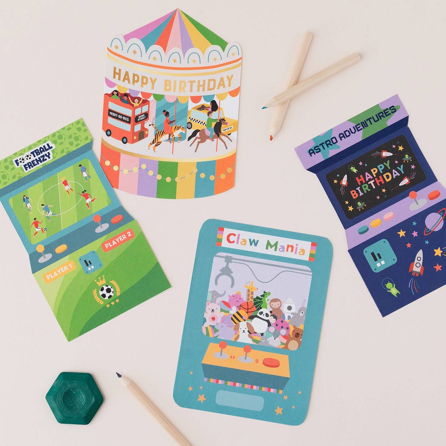 Astro Adventures Arcade Birthday Card