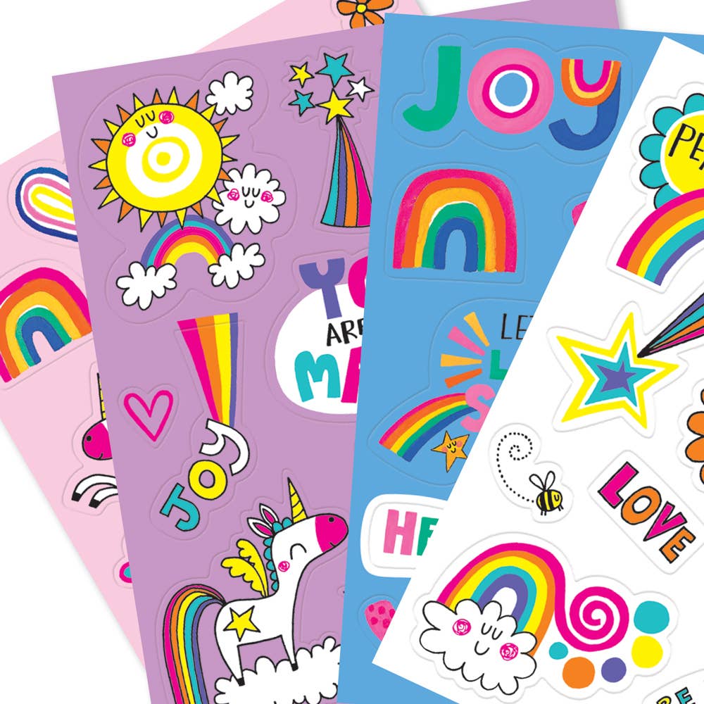 Joyful Little Sticker Book – 4 Sheets of Positive Shaped Stickers