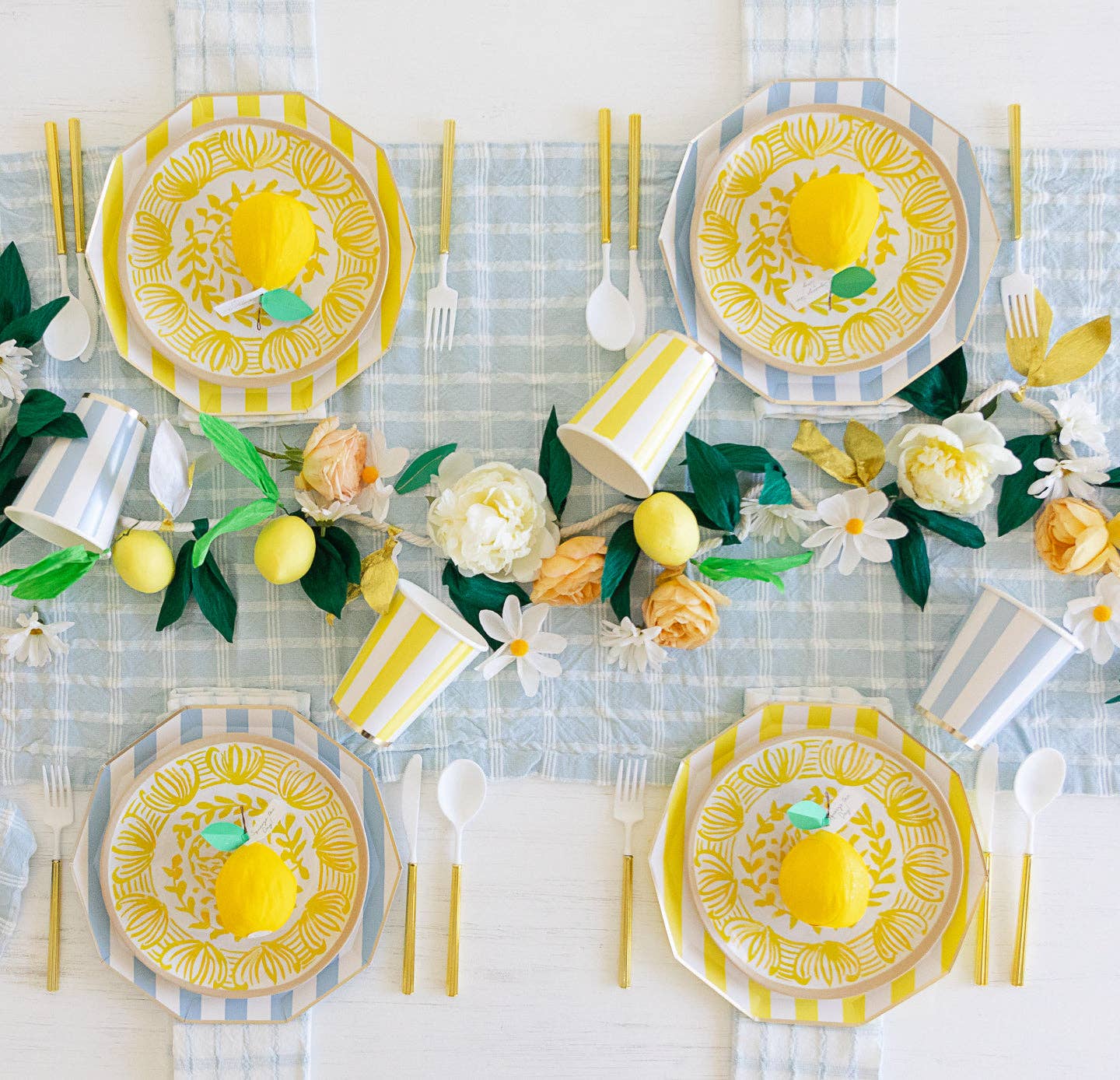 Sky Blue Cabana Stripe Cups