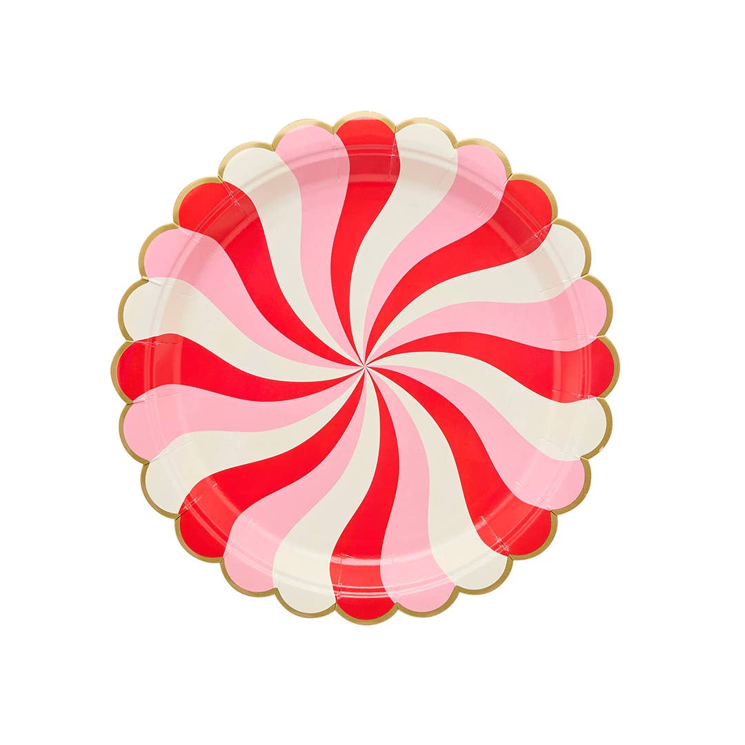 Candy Swirl Paper Plates - Pack of 8