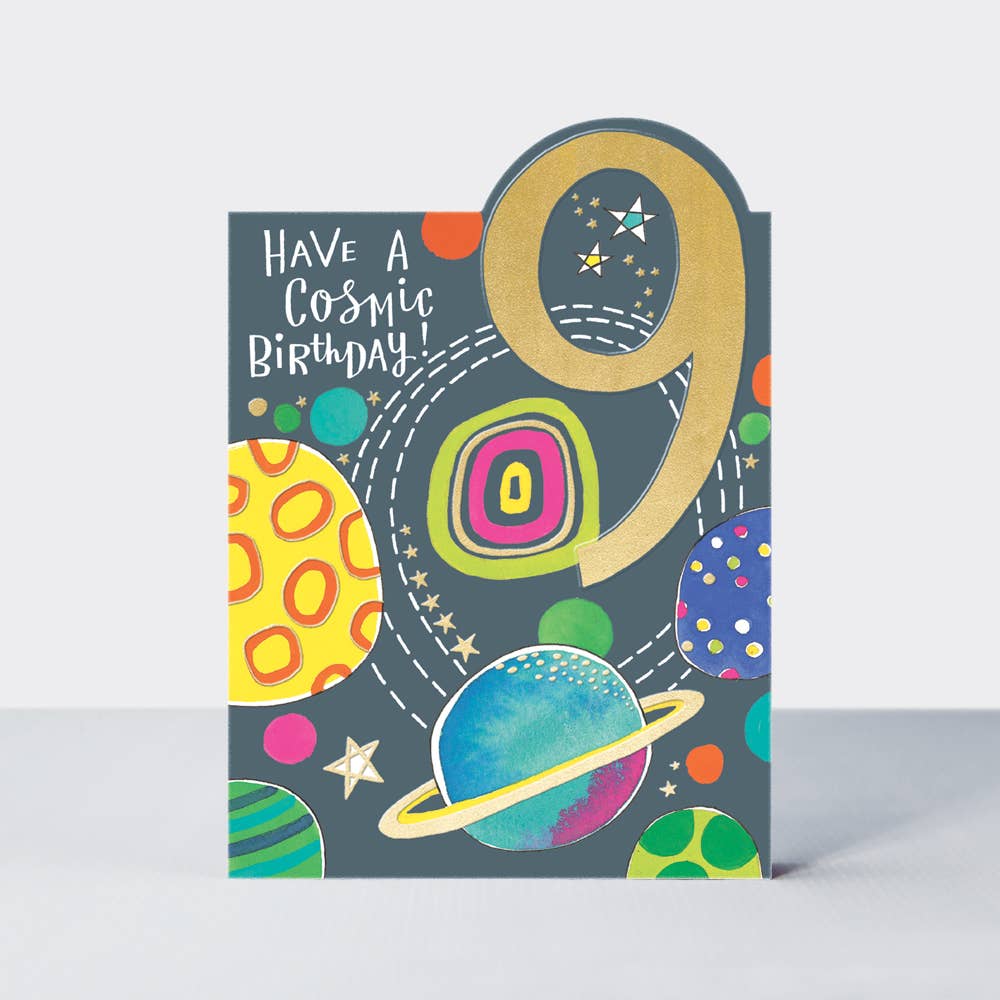 Tiptoes - Age 9 Birthday Card Boy - Cosmic Birthday