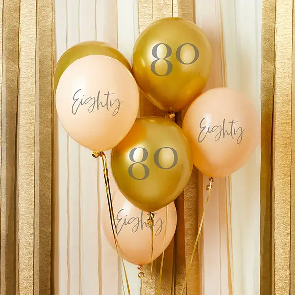 80th Birthday Inflated Balloon Bouquet