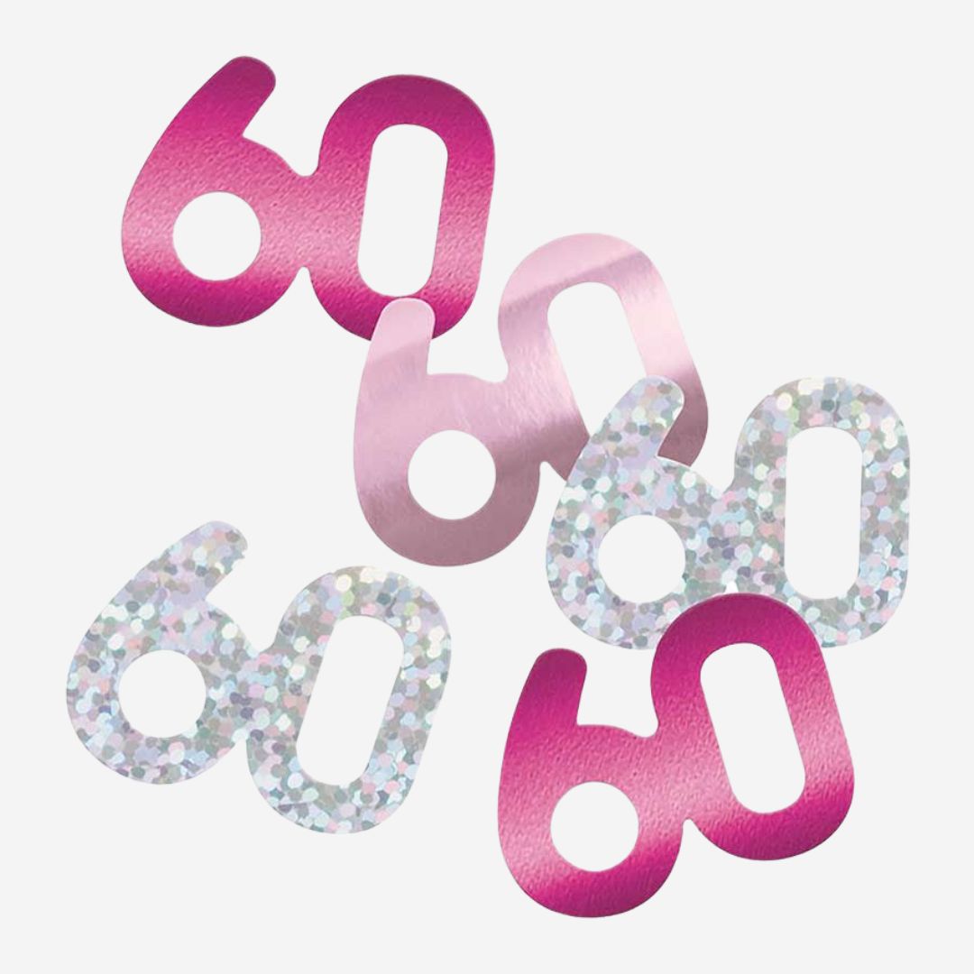 Glitz Pink 60th Happy Birthday Table Confetti