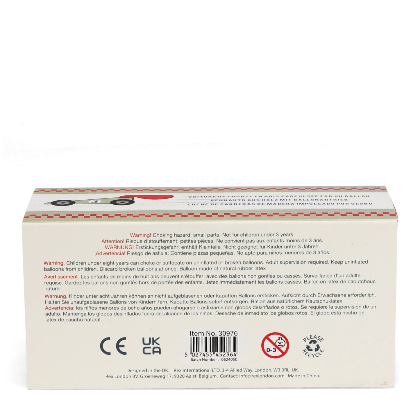 Wooden balloon-powered racing car