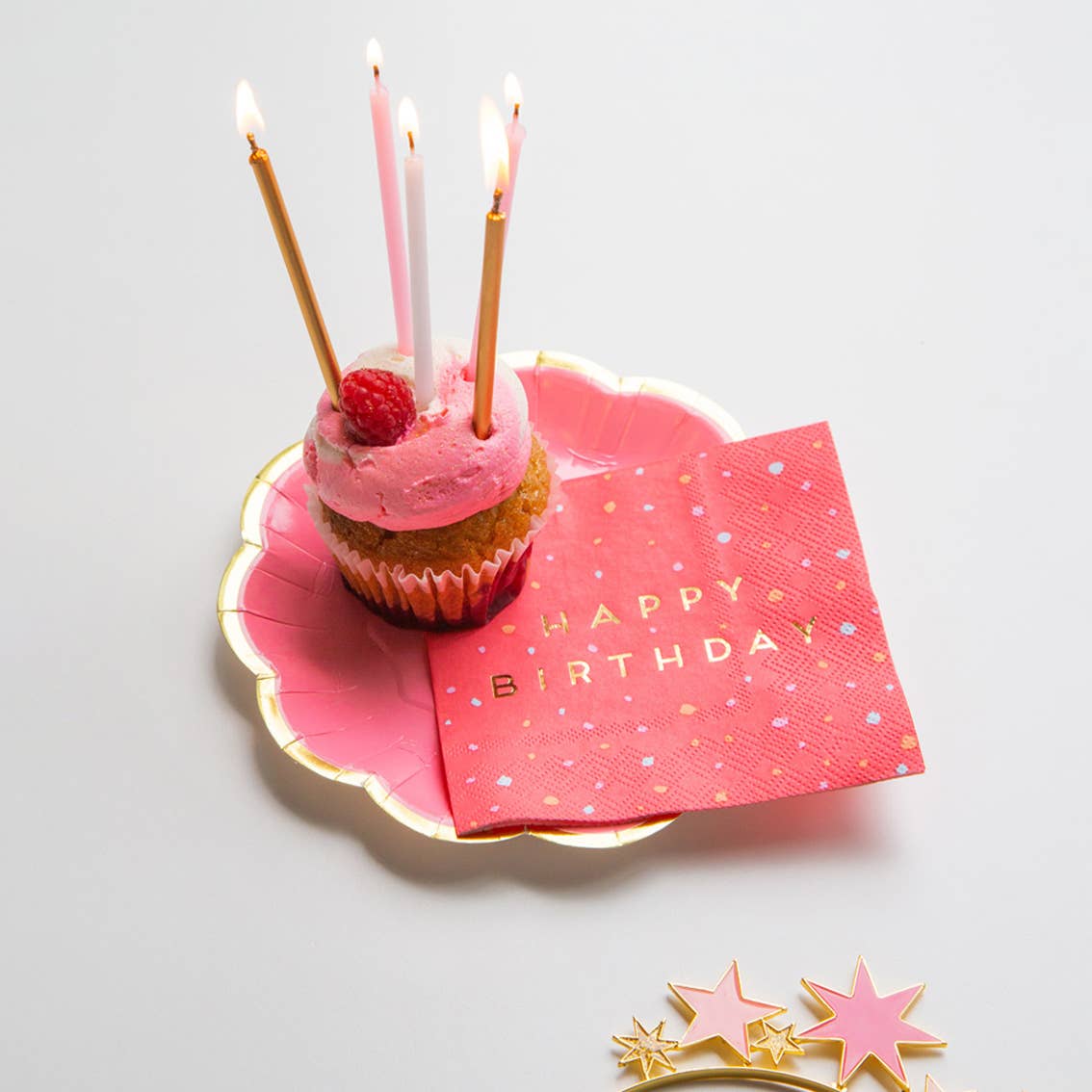 Long Pink Birthday Candles | 16 Pack |