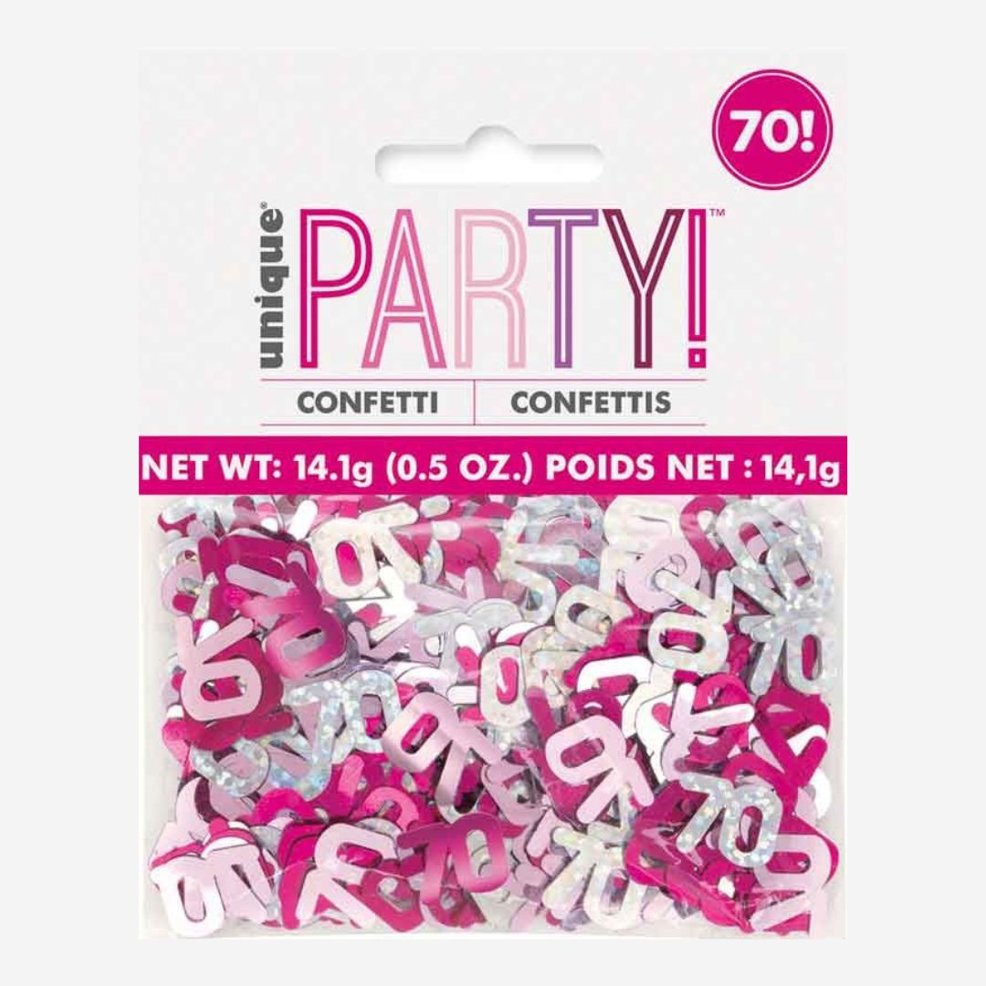 Glitz Pink 70th Happy Birthday Table Confetti