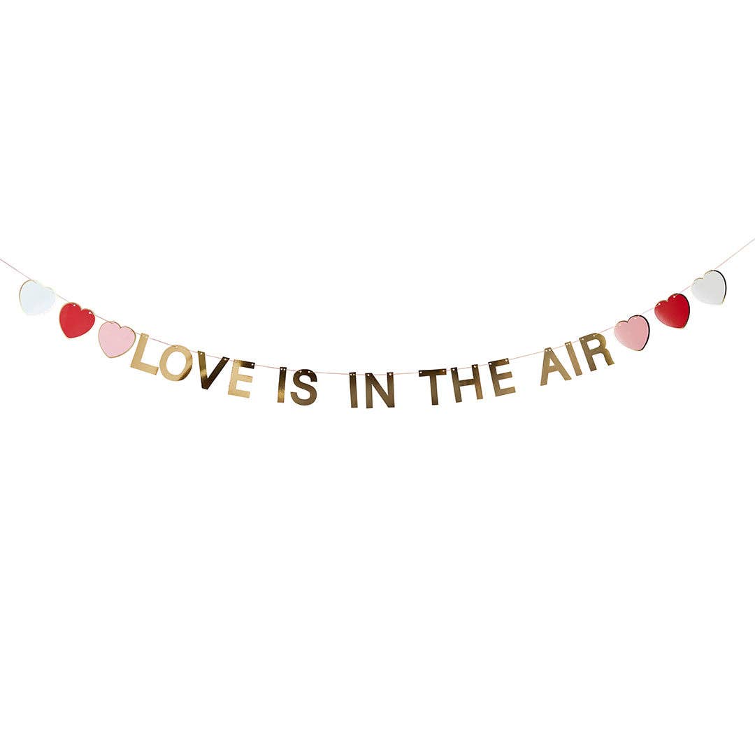 Gold 'Love is in the Air' Banner 2m