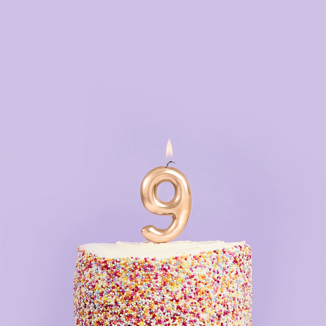 Small Gold Number Candles