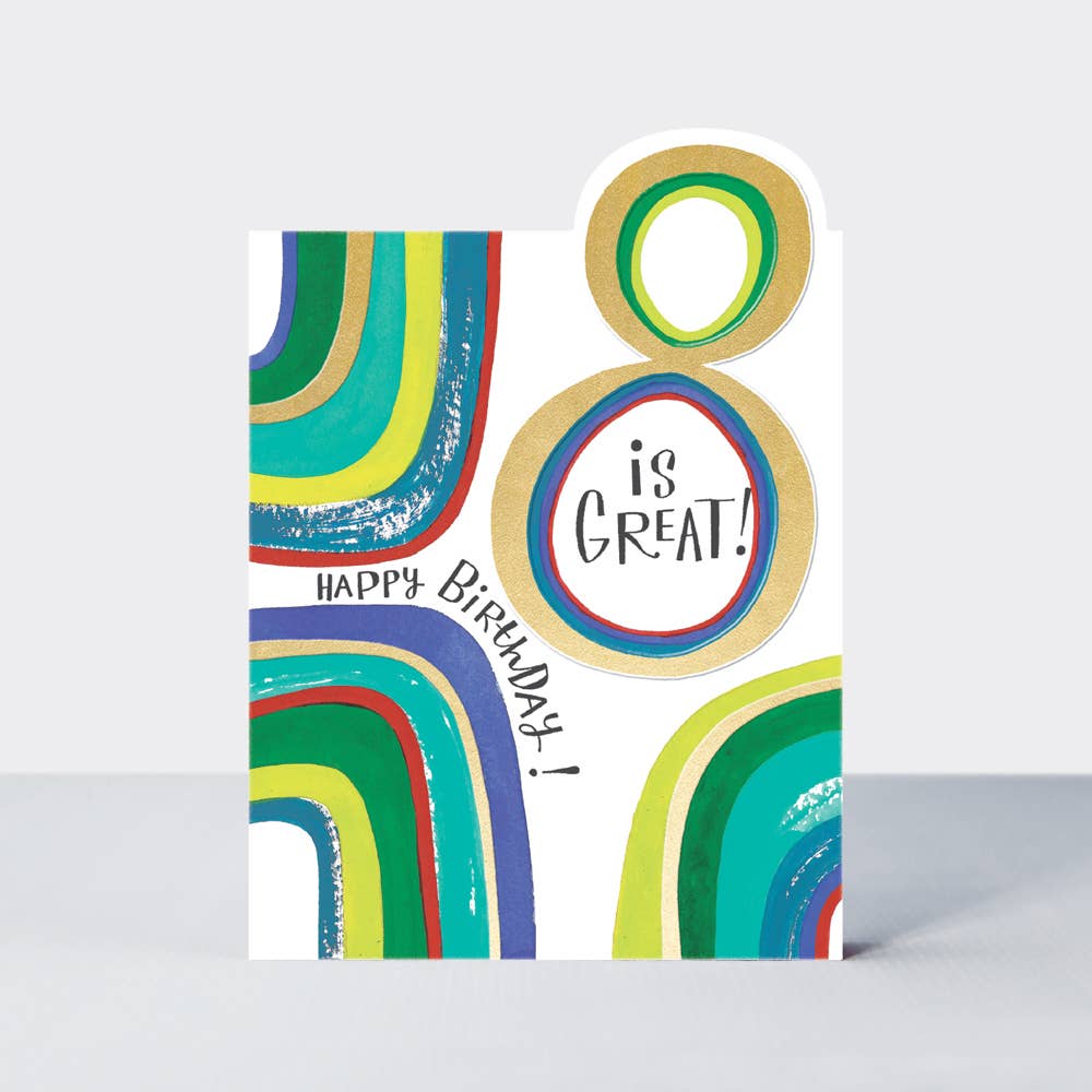 Tiptoes - Age 8 Birthday Card Boy - Abstract