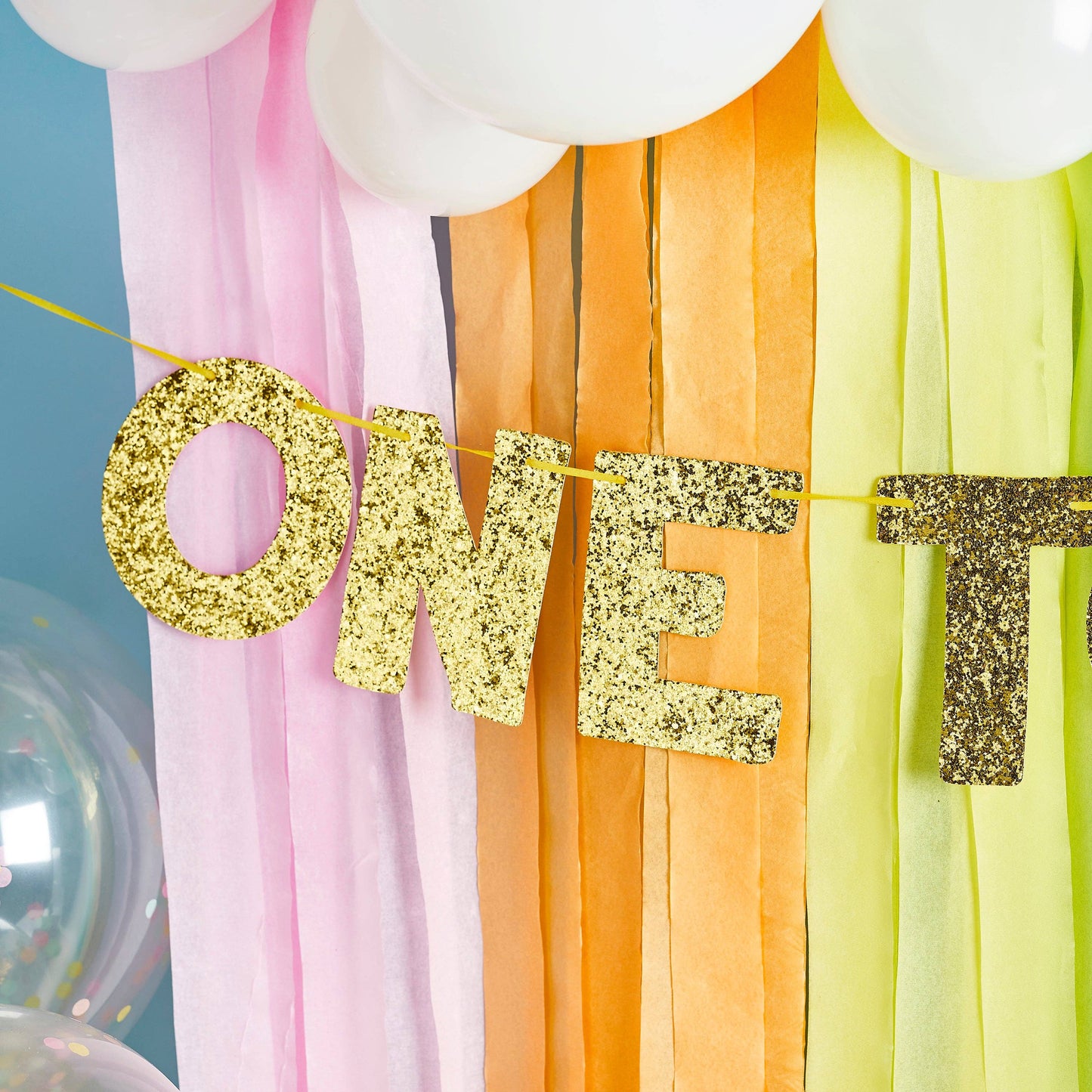 One Today Gold Glitter Banner 2M: Default Title