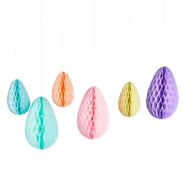 Pastel Honeycomb Decorations 6 Pack