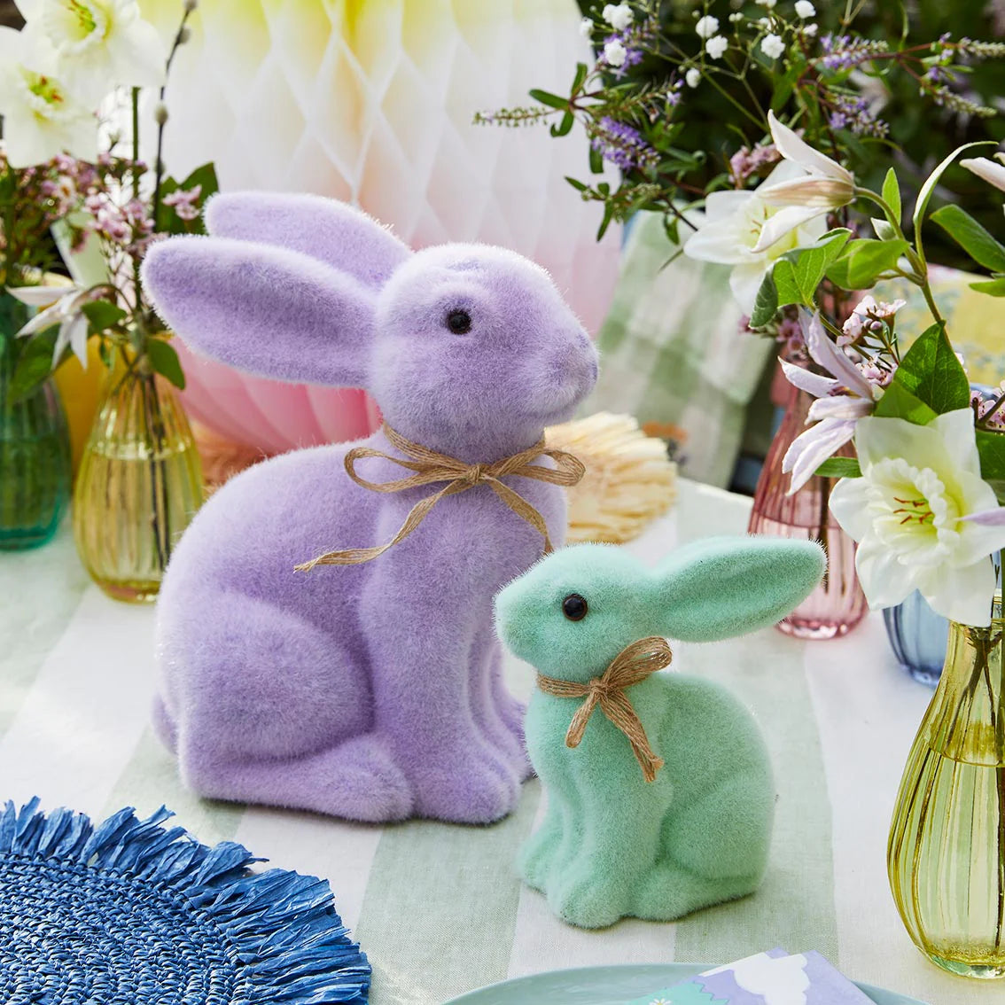 Sage Green Grass Bunny Table Decoration