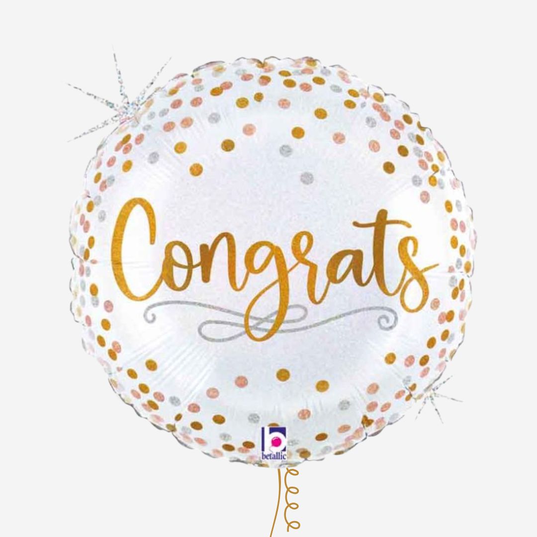 Congrats Confetti Foil Balloons Inflated Foil Balloonp