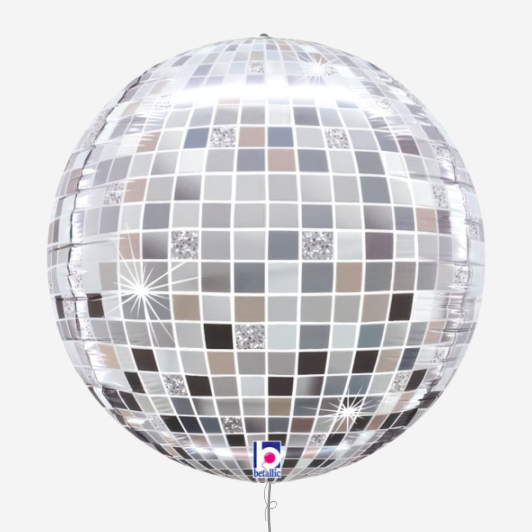 Silver Disco Ball Orbz Inflated Foil Balloon