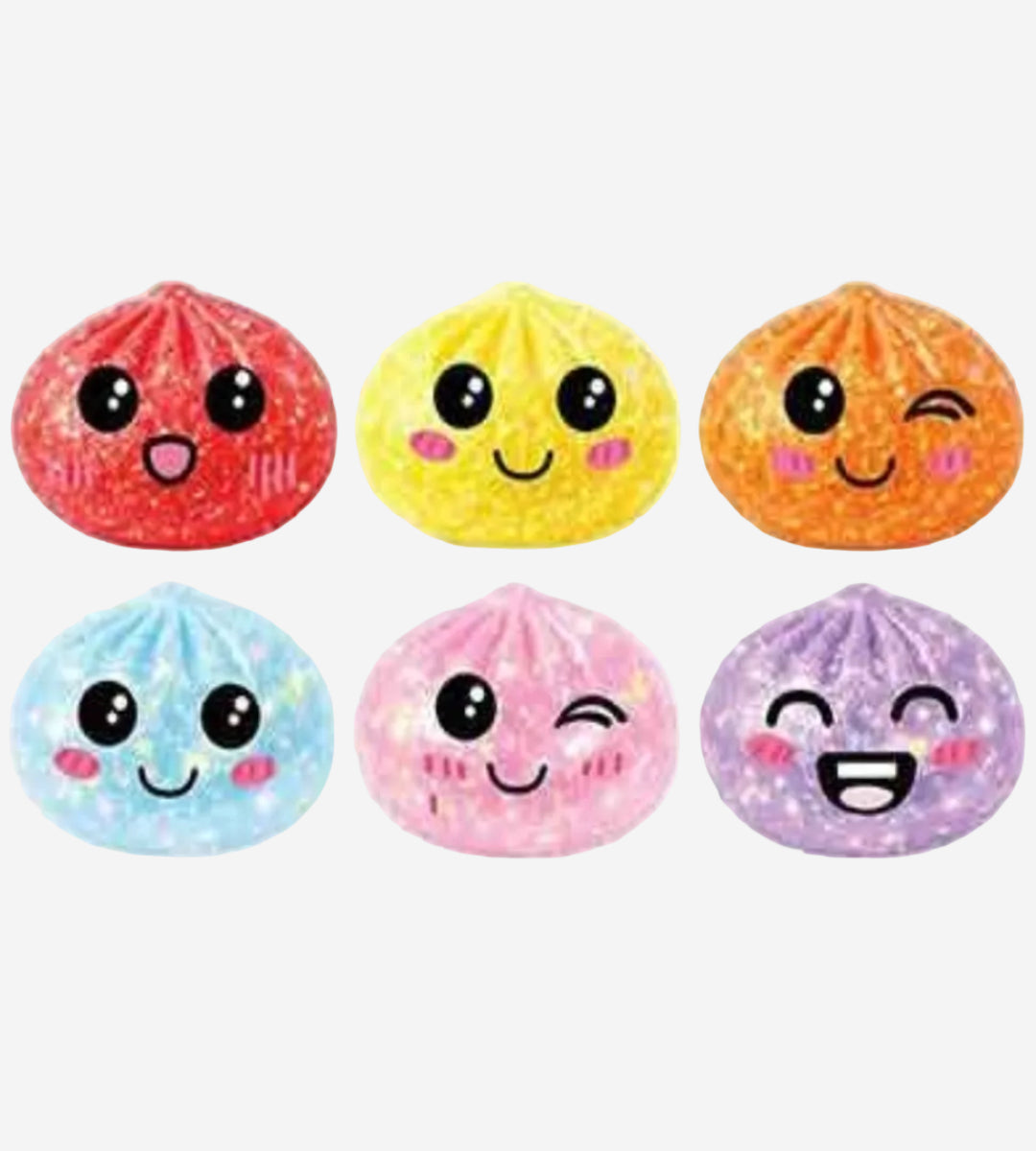 PMS Glitter Squishy Bao Dumpling in Basket – 5.5cm