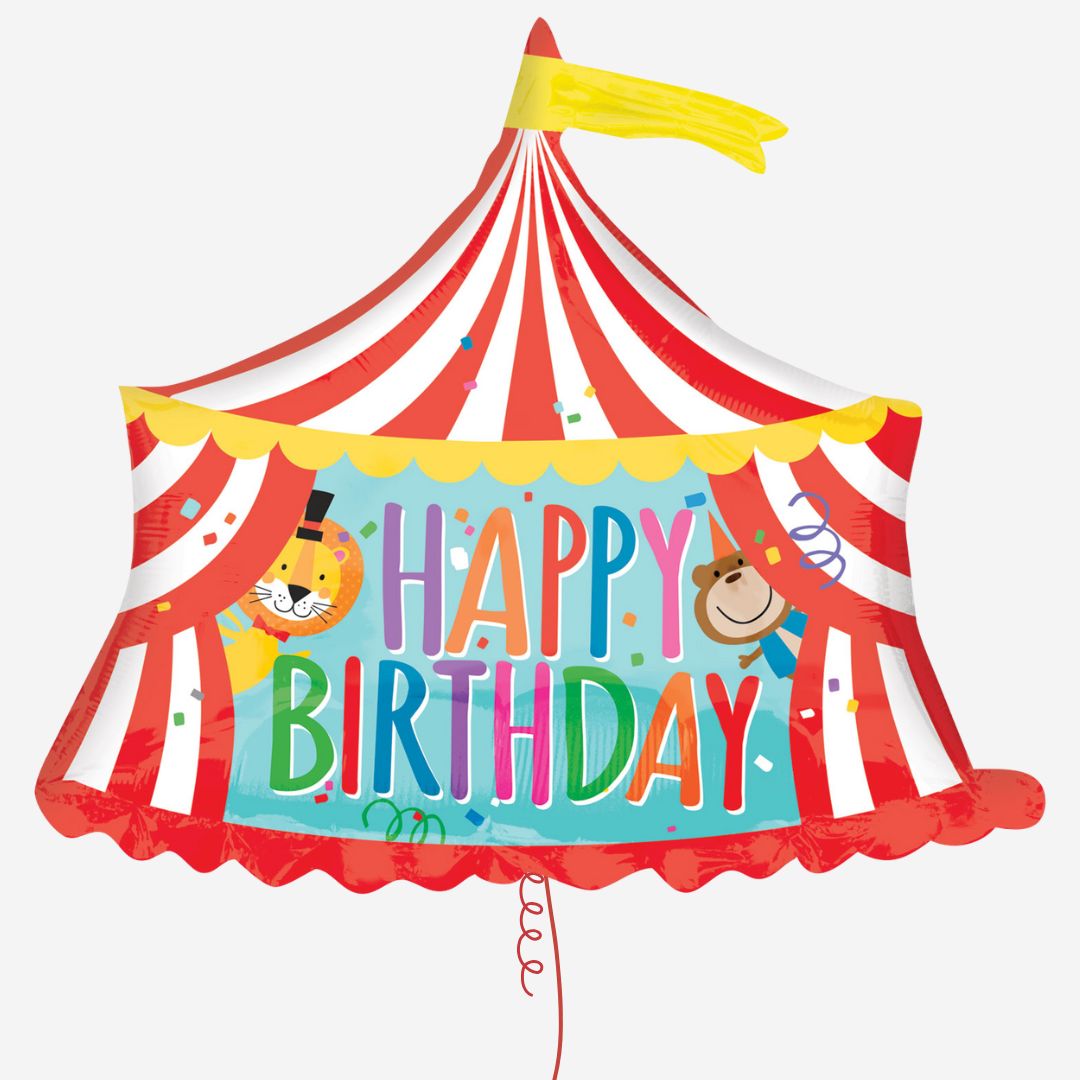 Happy Birthday Circus Tent Inflated Foil Balloon