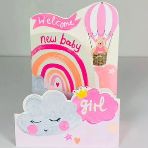 Welcome New Baby Girl Card