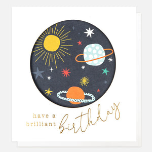 Space Planets Brilliant Birthday Card