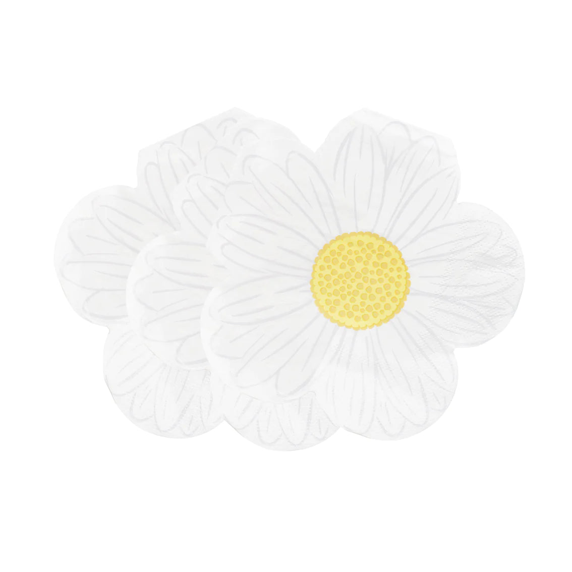 White Daisy Flower Paper Napkins