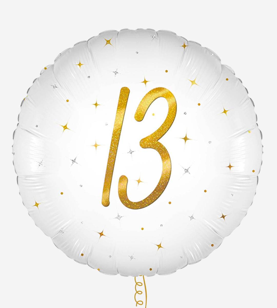 13th Birthday White Holographic Inflated Foil Balloon