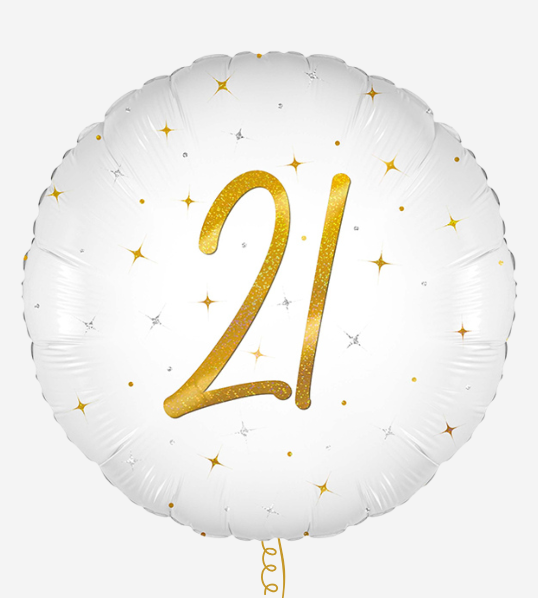 21st Birthday White Holographic Inflated Foil Balloon