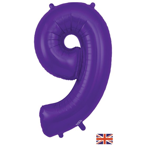 Purple Inflated Foil Number Balloons 34"