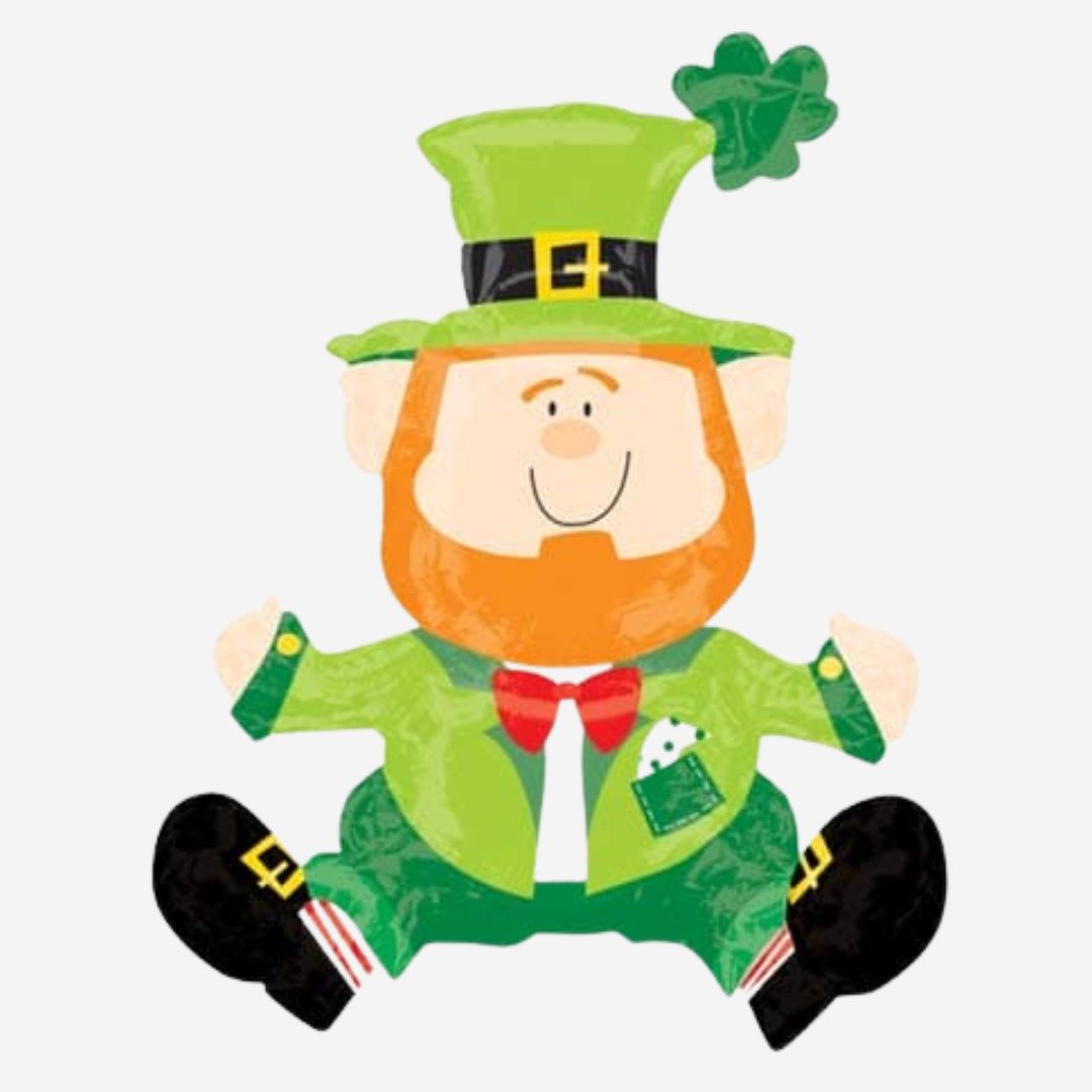 Sitting Leprechaun Air-Filled Inflated Foil Balloon