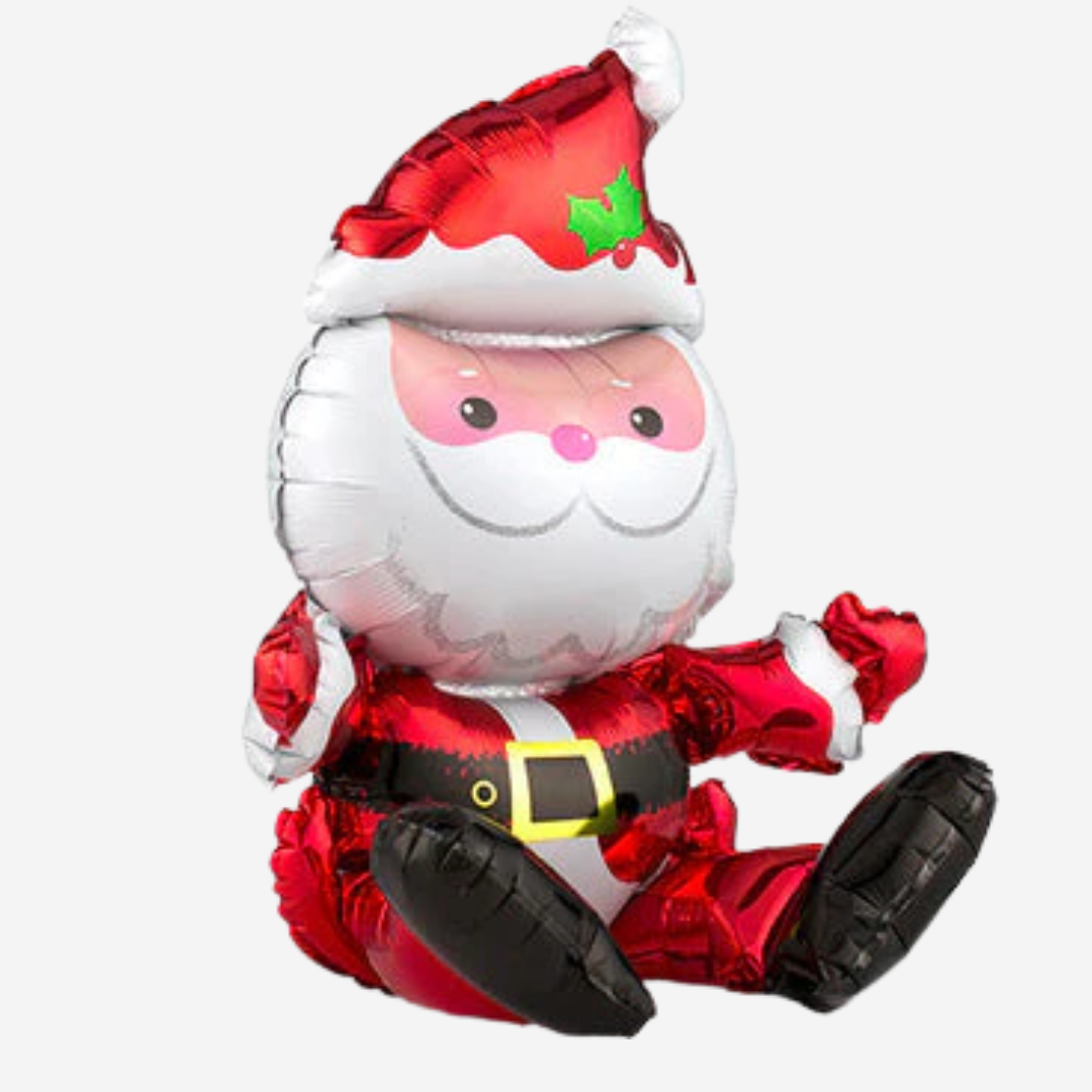 Sitting Santa Christmas Air-fill Foil Balloon