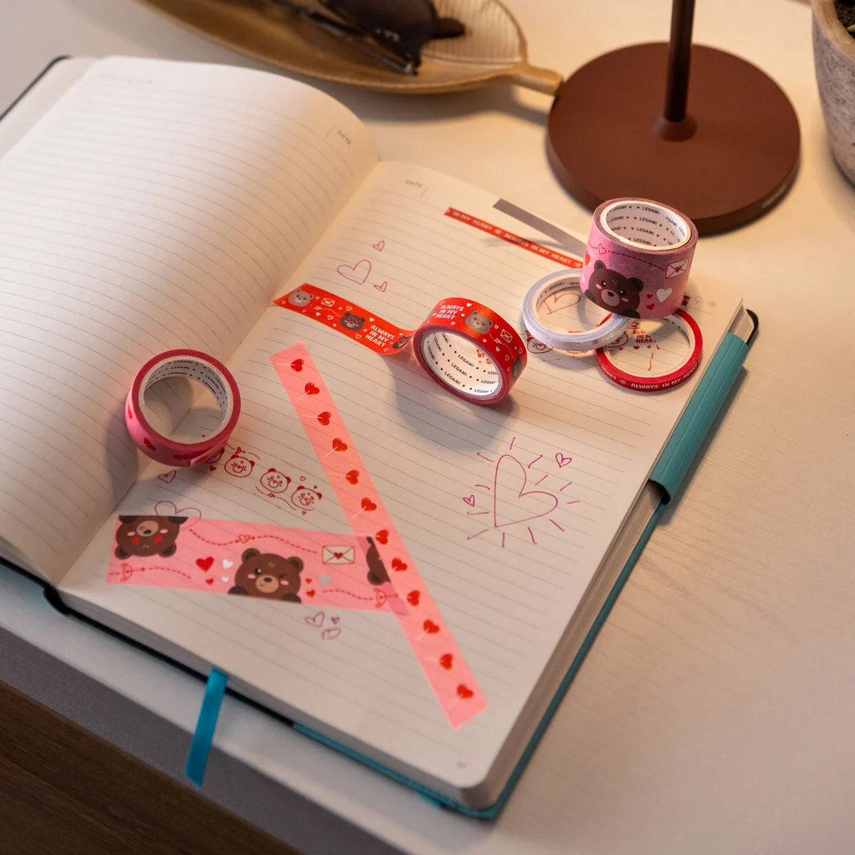 Set of 5 Decorative Teddy Bear Paper Sticky Tapes - Legami