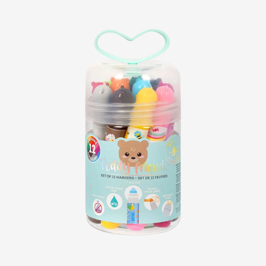 Set of 12 Markers - Teddy Friends