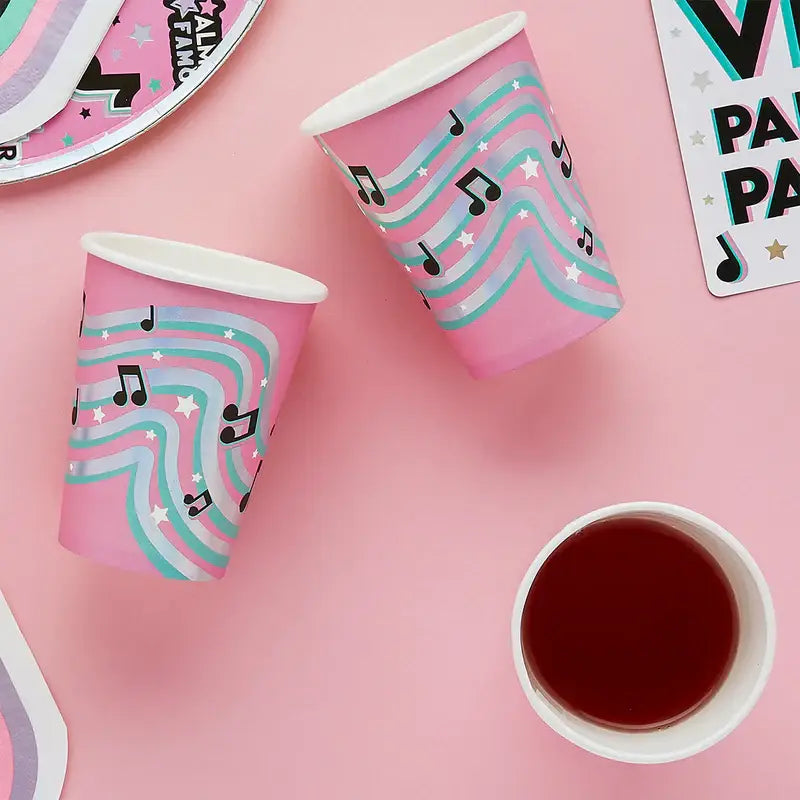 Musical Notes Paper Cups 8 Pack