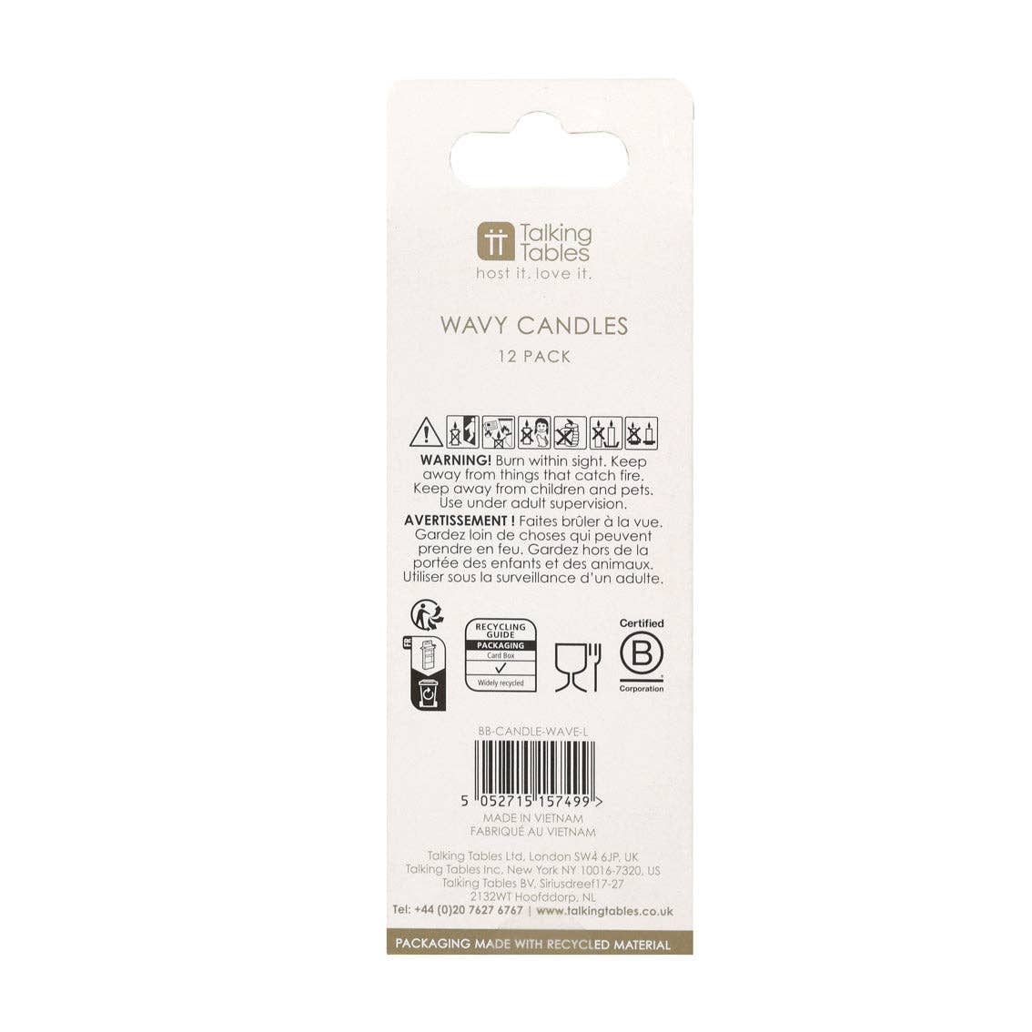 Colourful Wavy Tall Birthday Candle