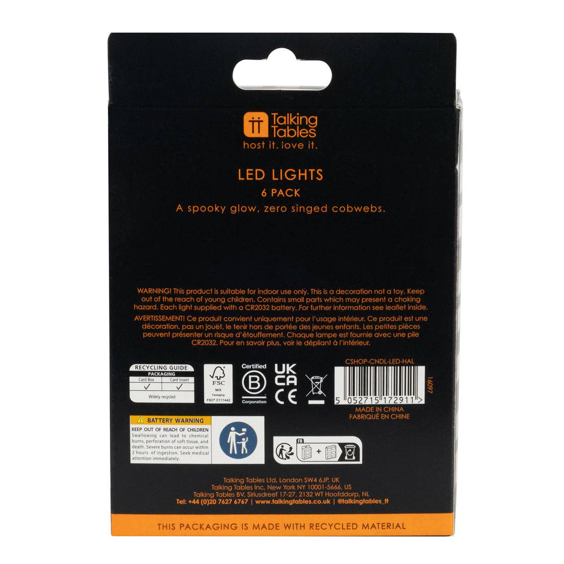 Flameless LED Halloween Tealight Candle - 6 Pack