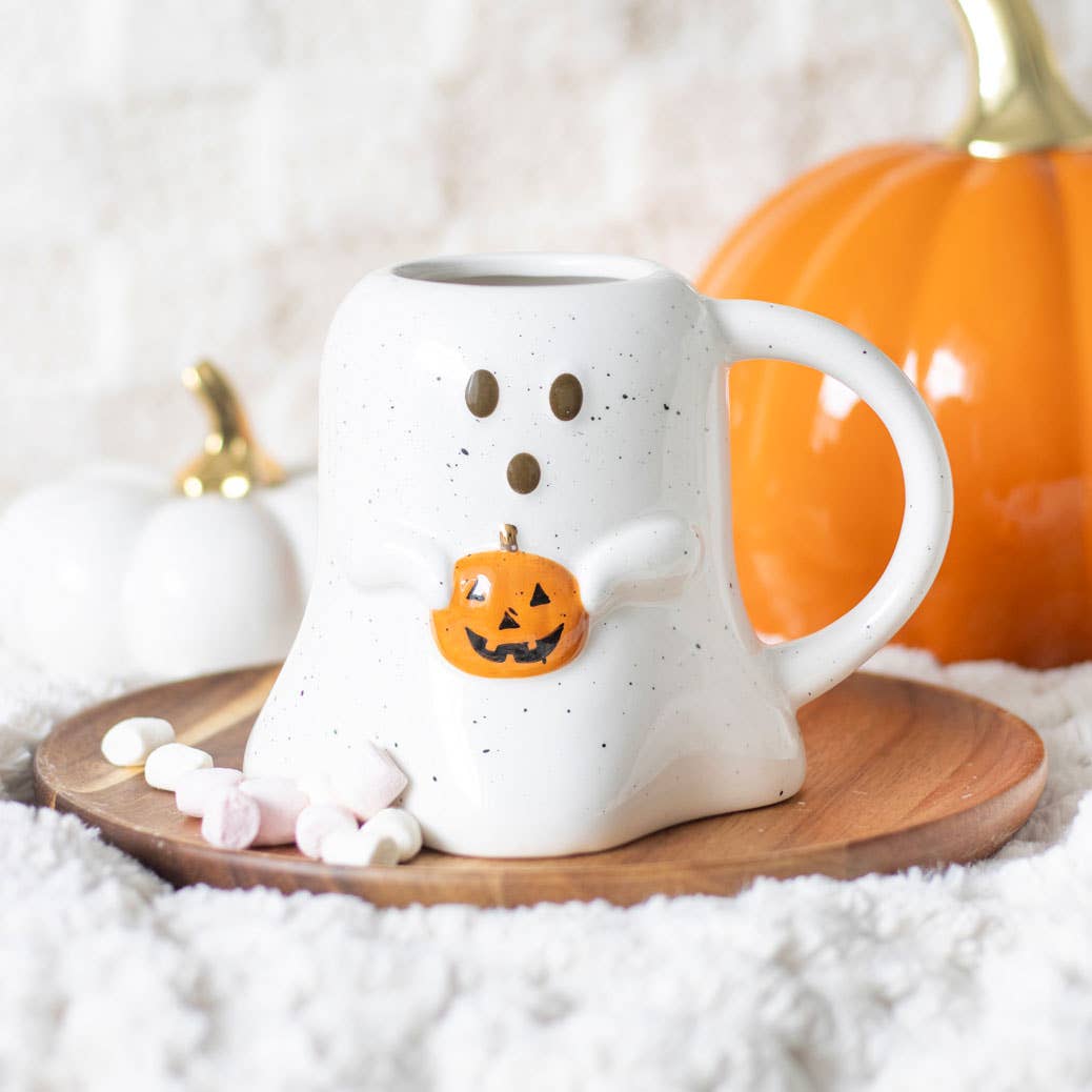 Ghost Shaped Halloween Mug with Pumpkin – The Balloon Works