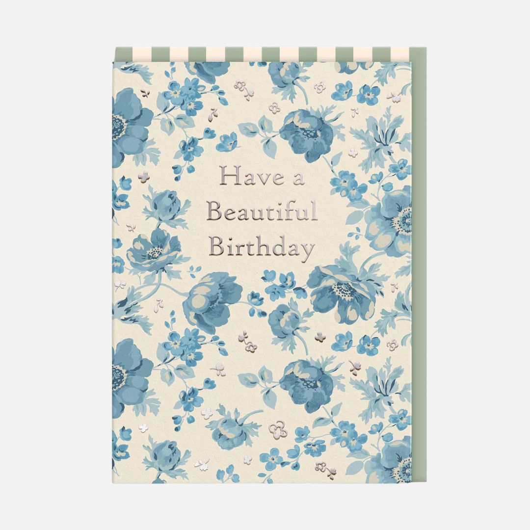 Cath Kidston Blue Anenome Beautiful Birthday Card