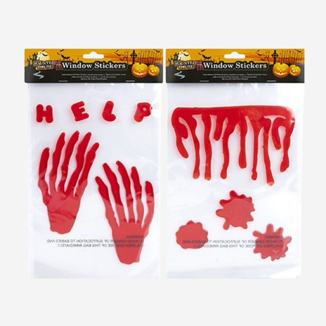 Assorted Blood Design Gel Window Stickers – Halloween Decoration
