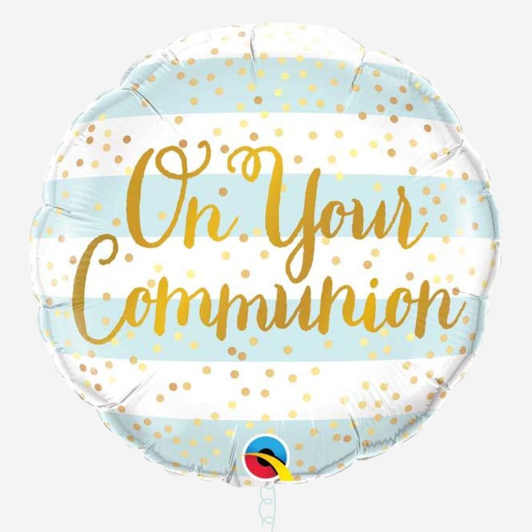 Communion Blue Inflated Foil Balloon